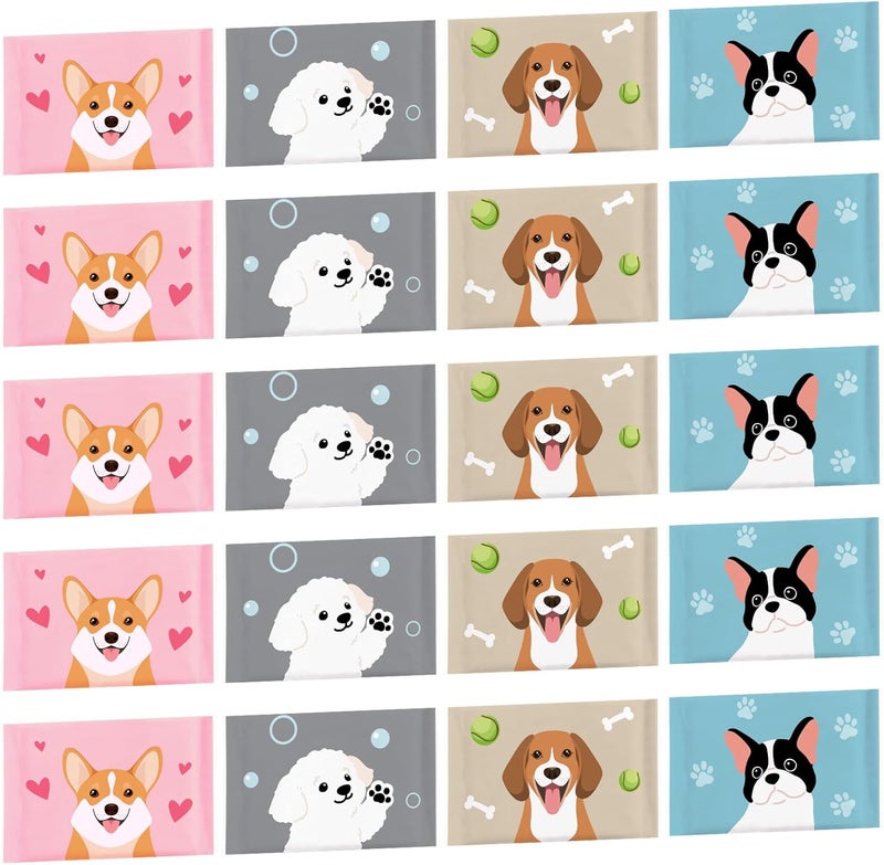 PerKoop 100 Pack Pocket Tissues Travel Slim Packs Small Facial Tissues Wallet Size Toilet Paper for Travel Guest Wedding Supplies, 4 Styles(Dog) - Image 1